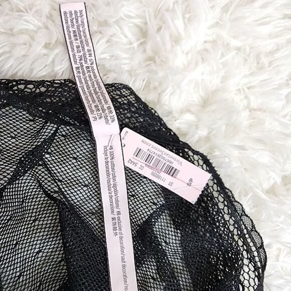 Victoria's Secret THONG SMALL Black Lace mesh high waist Incredible By - Picture 5 of 6